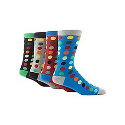 Pack of four black spotted socks